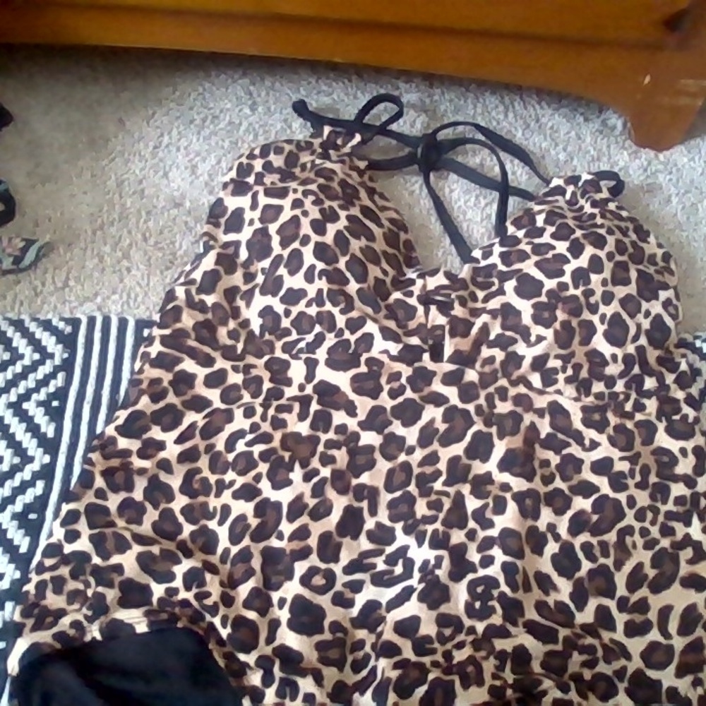 a cheetah print one piece swimsuit